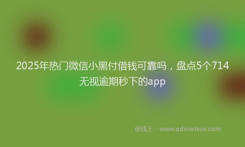 2025年热门微信小黑付借钱可靠吗，盘点5个714无视逾期秒下的app