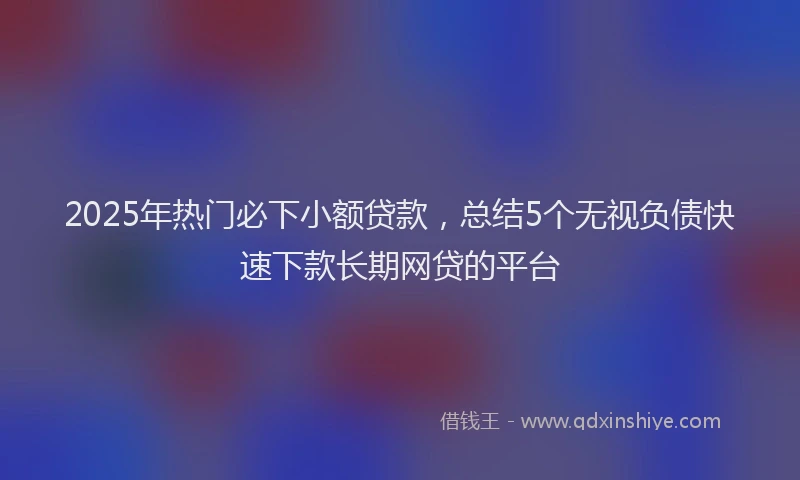 2025年热门必下小额贷款，总结5个无视负债快速下款长期网贷的平台