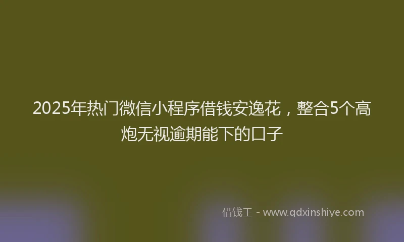 2025年热门微信小程序借钱安逸花，整合5个高炮无视逾期能下的口子