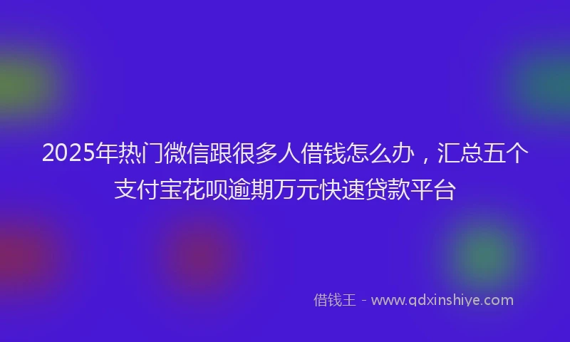 2025年热门微信跟很多人借钱怎么办，汇总五个支付宝花呗逾期万元快速贷款平台
