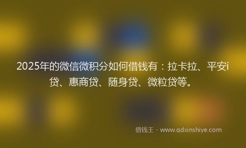 2025年的微信微积分如何借钱有：拉卡拉、平安i贷、惠商贷、随身贷、微粒贷等。