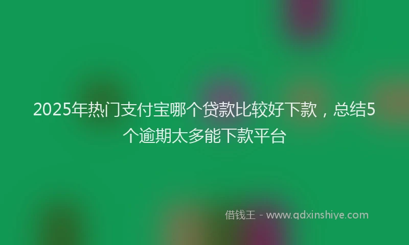 2025年热门支付宝哪个贷款比较好下款，总结5个逾期太多能下款平台