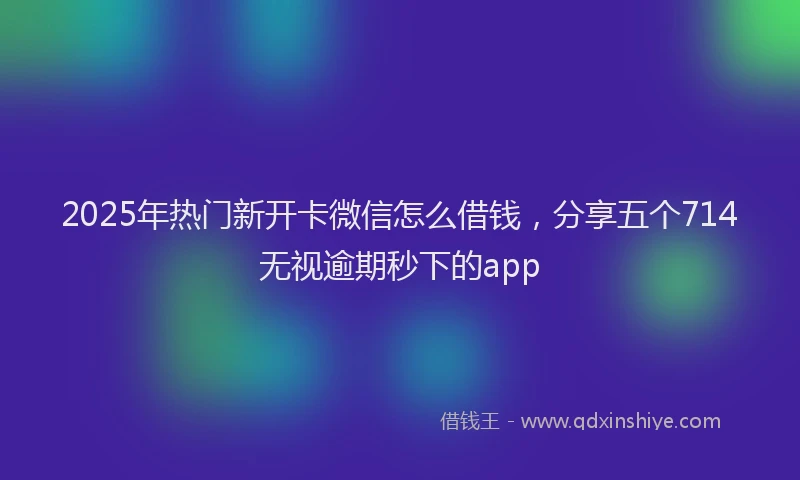 2025年热门新开卡微信怎么借钱，分享五个714无视逾期秒下的app