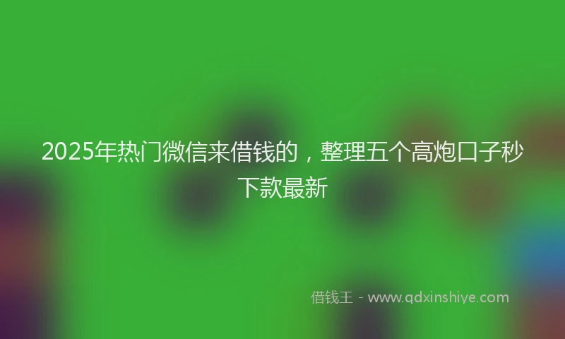 2025年热门微信来借钱的，整理五个高炮口子秒下款最新