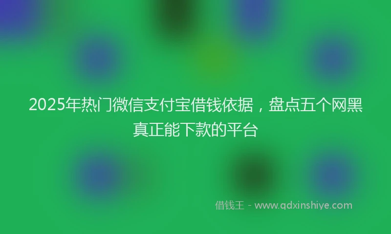 2025年热门微信支付宝借钱依据，盘点五个网黑真正能下款的平台