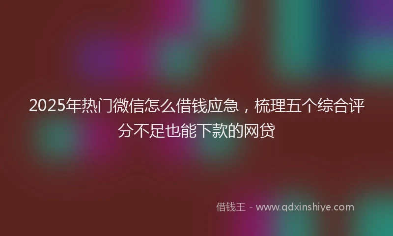 2025年热门微信怎么借钱应急，梳理五个综合评分不足也能下款的网贷