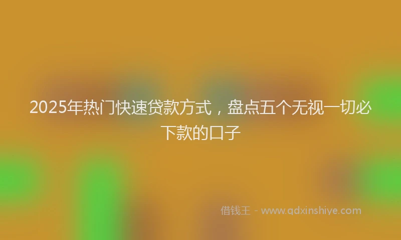 2025年热门快速贷款方式，盘点五个无视一切必下款的口子