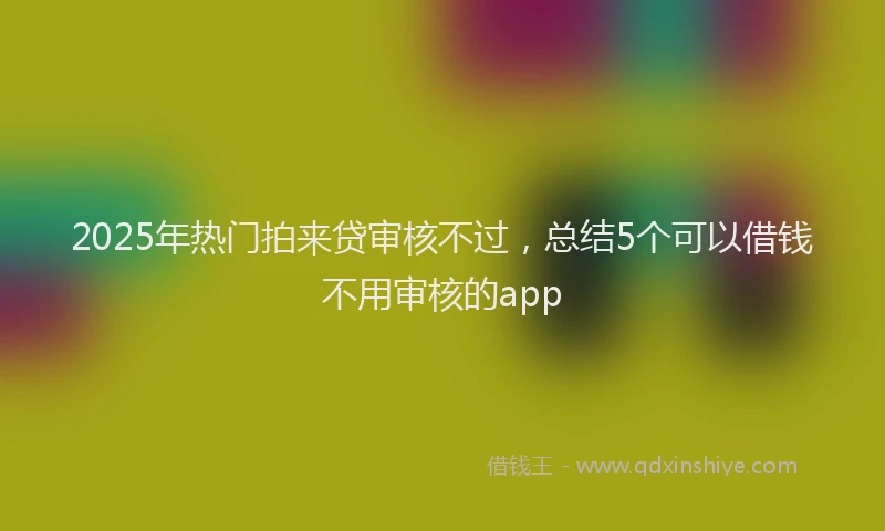 2025年热门拍来贷审核不过，总结5个可以借钱不用审核的app