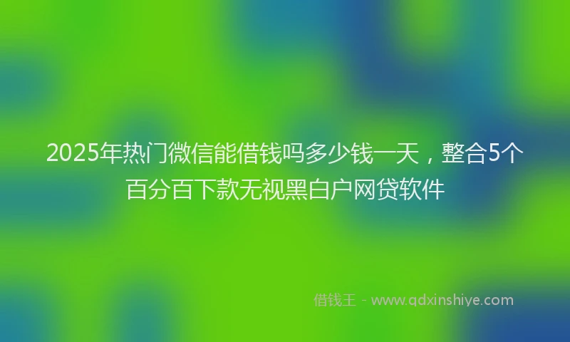 2025年热门微信能借钱吗多少钱一天，整合5个百分百下款无视黑白户网贷软件