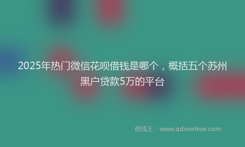 2025年热门微信花呗借钱是哪个，概括五个苏州黑户贷款5万的平台