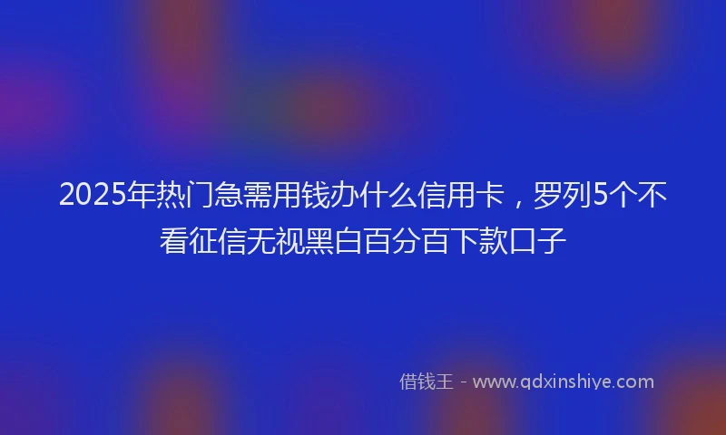 2025年热门急需用钱办什么信用卡，罗列5个不看征信无视黑白百分百下款口子