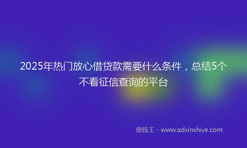 2025年热门放心借贷款需要什么条件，总结5个不看征信查询的平台