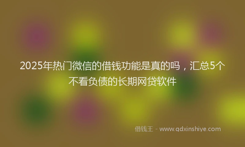 2025年热门微信的借钱功能是真的吗，汇总5个不看负债的长期网贷软件