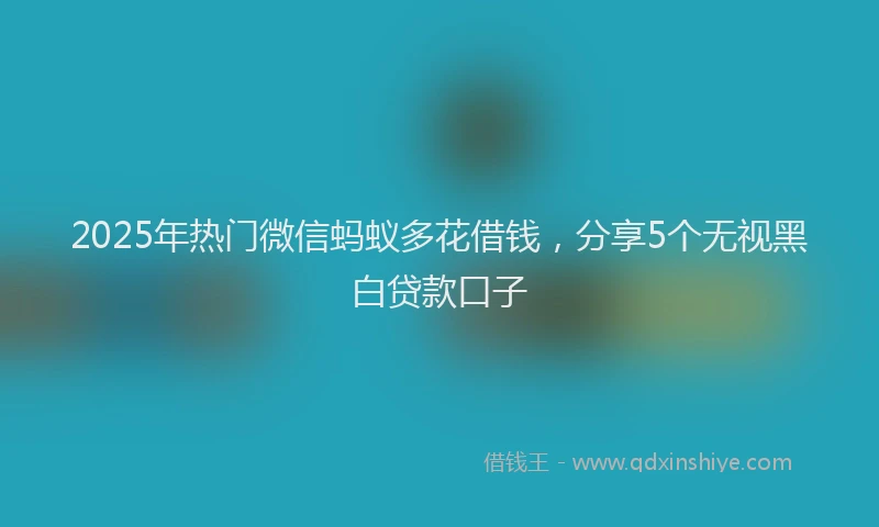 2025年热门微信蚂蚁多花借钱，分享5个无视黑白贷款口子