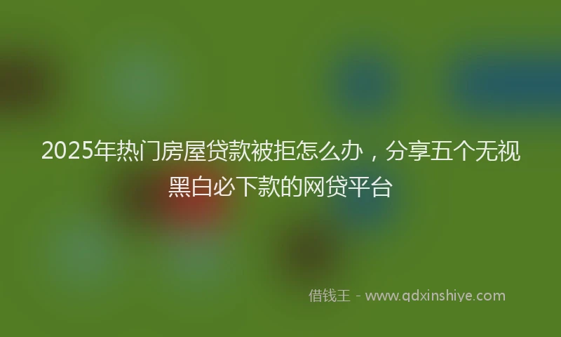2025年热门房屋贷款被拒怎么办，分享五个无视黑白必下款的网贷平台