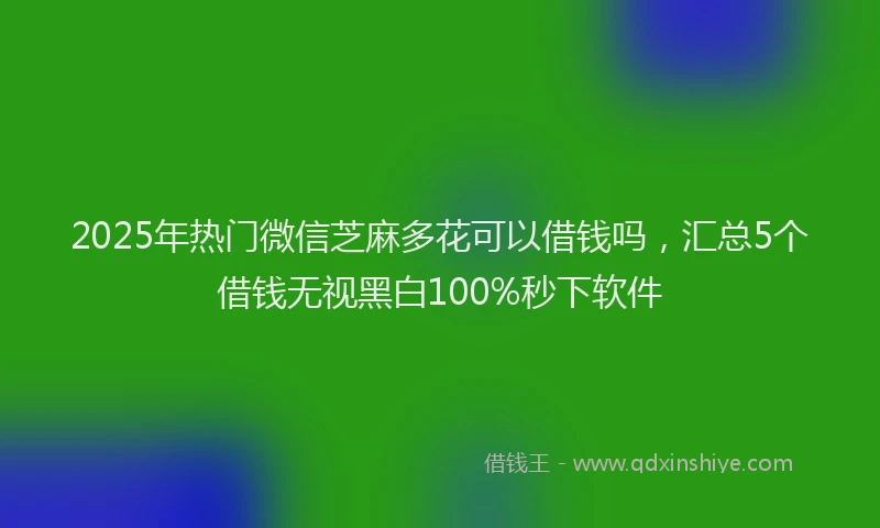 2025年热门微信芝麻多花可以借钱吗，汇总5个借钱无视黑白100%秒下软件