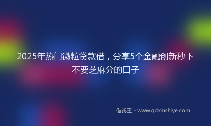 2025年热门微粒贷款借，分享5个金融创新秒下不要芝麻分的口子