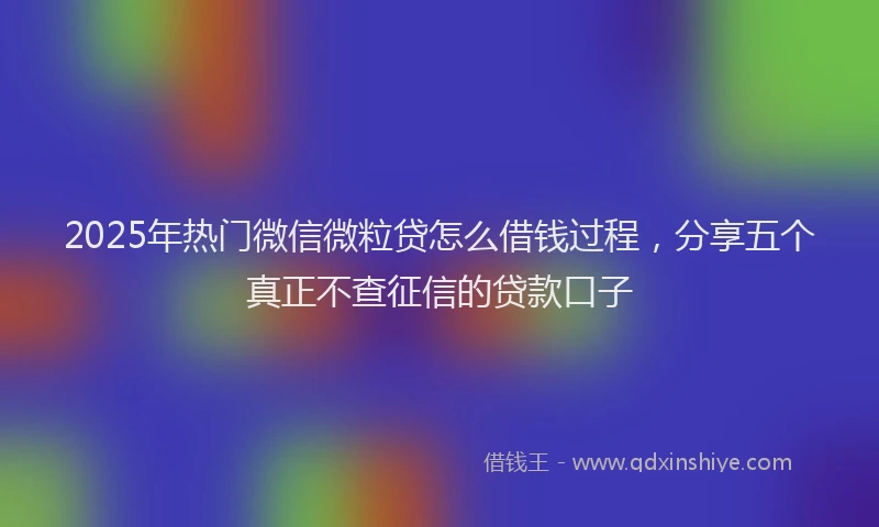 2025年热门微信微粒贷怎么借钱过程，分享五个真正不查征信的贷款口子