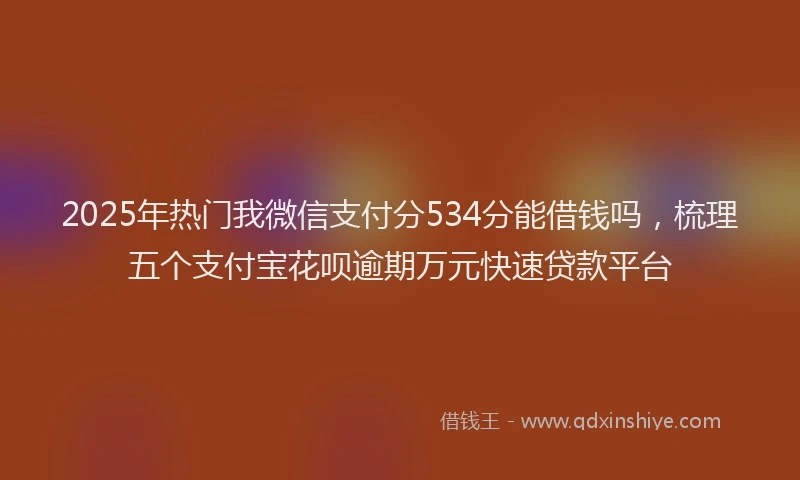 2025年热门我微信支付分534分能借钱吗，梳理五个支付宝花呗逾期万元快速贷款平台