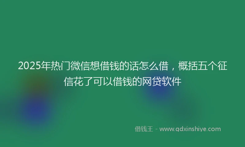 2025年热门微信想借钱的话怎么借，概括五个征信花了可以借钱的网贷软件