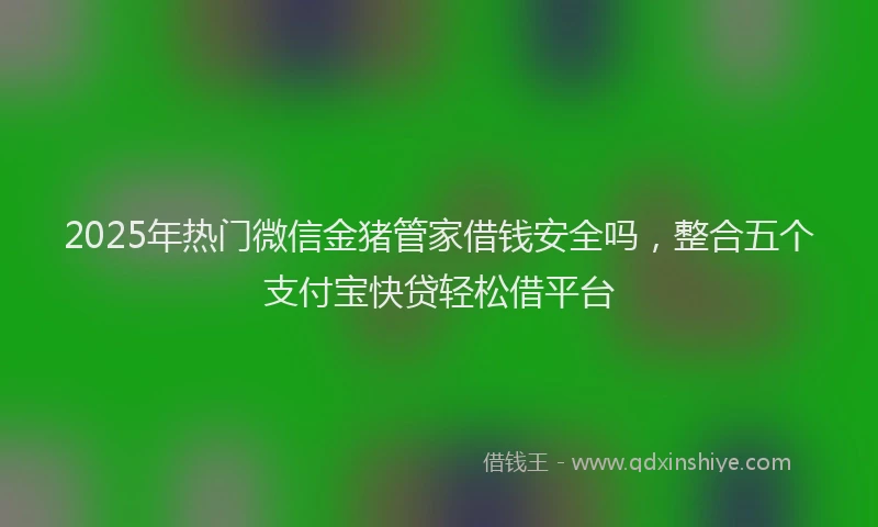 2025年热门微信金猪管家借钱安全吗，整合五个支付宝快贷轻松借平台