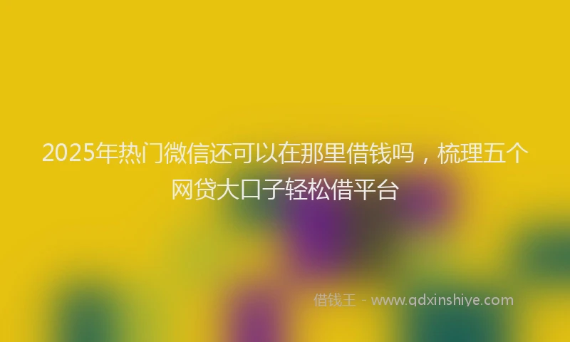 2025年热门微信还可以在那里借钱吗，梳理五个网贷大口子轻松借平台
