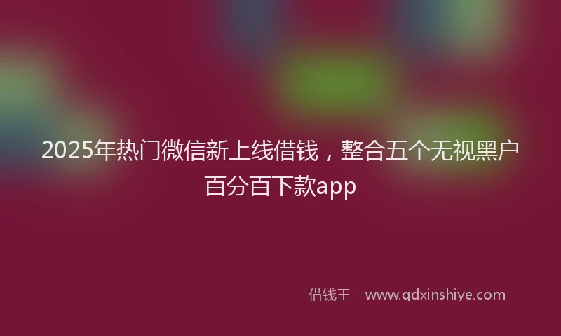 2025年热门微信新上线借钱，整合五个无视黑户百分百下款app