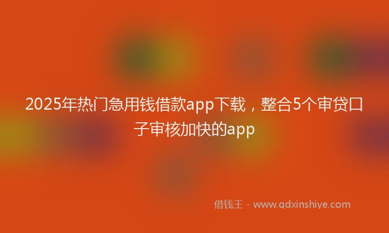 2025年热门急用钱借款app下载，整合5个审贷口子审核加快的app