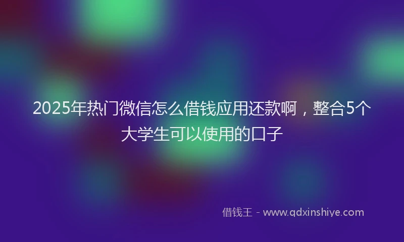 2025年热门微信怎么借钱应用还款啊，整合5个大学生可以使用的口子