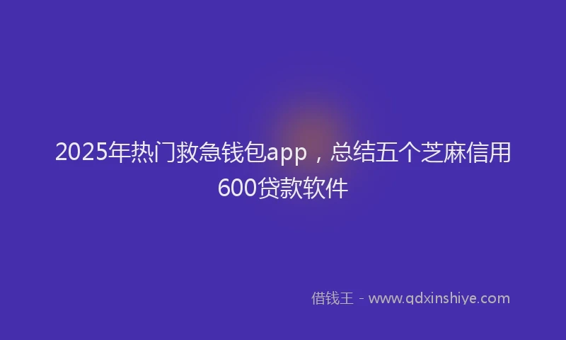 2025年热门救急钱包app，总结五个芝麻信用600贷款软件