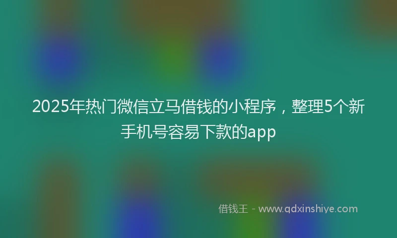 2025年热门微信立马借钱的小程序，整理5个新手机号容易下款的app
