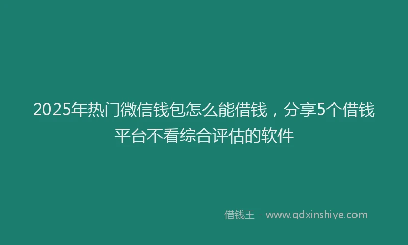 2025年热门微信钱包怎么能借钱，分享5个借钱平台不看综合评估的软件