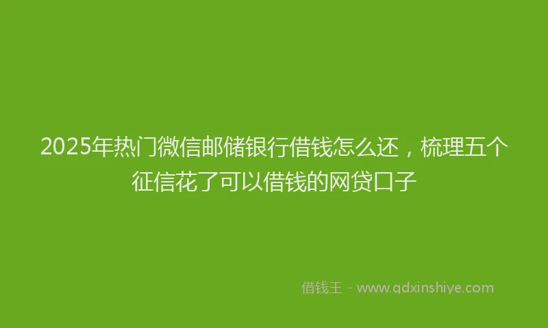 2025年热门微信邮储银行借钱怎么还，梳理五个征信花了可以借钱的网贷口子