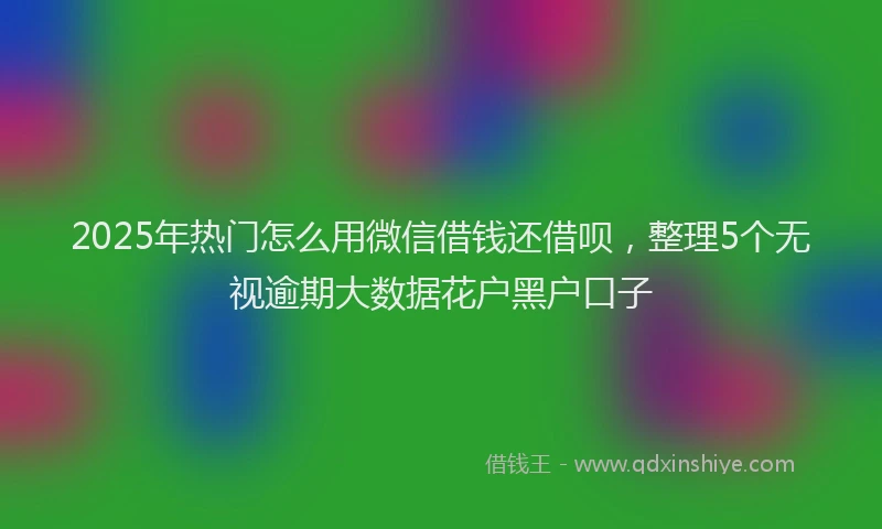 2025年热门怎么用微信借钱还借呗，整理5个无视逾期大数据花户黑户口子