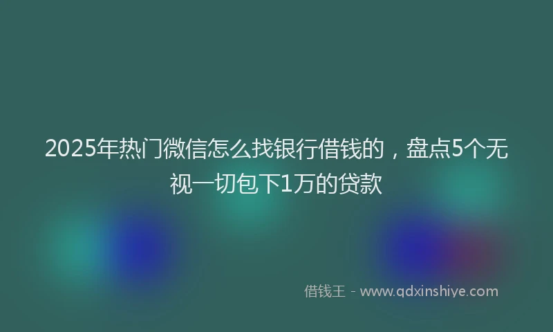 2025年热门微信怎么找银行借钱的，盘点5个无视一切包下1万的贷款