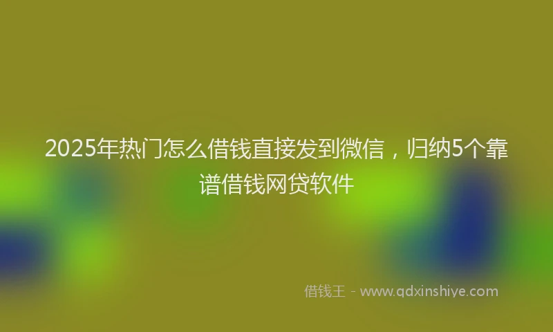 2025年热门怎么借钱直接发到微信，归纳5个靠谱借钱网贷软件