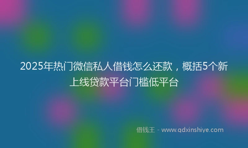 2025年热门微信私人借钱怎么还款，概括5个新上线贷款平台门槛低平台
