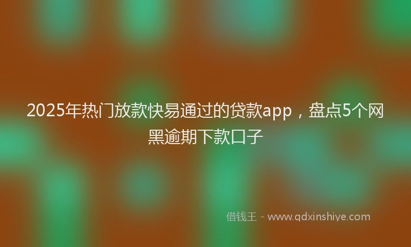 2025年热门放款快易通过的贷款app，盘点5个网黑逾期下款口子