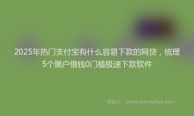 2025年热门支付宝有什么容易下款的网贷，梳理5个黑户借钱0门槛极速下款软件
