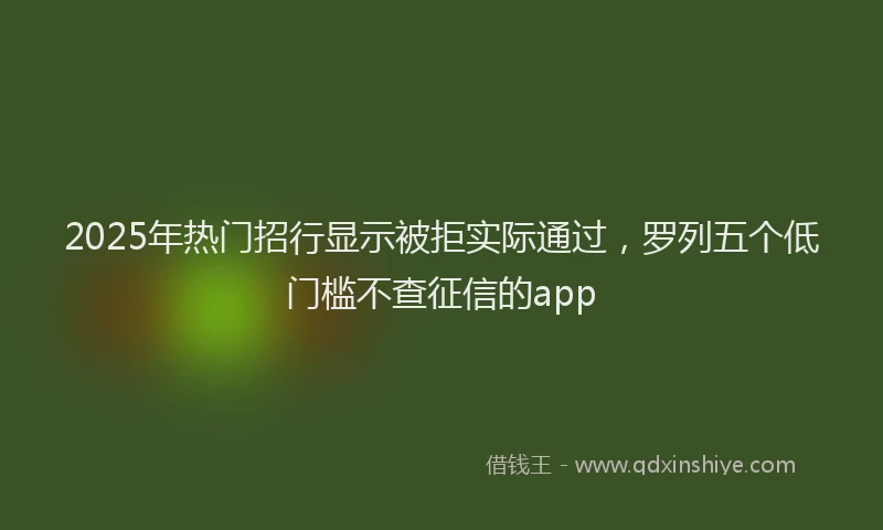 2025年热门招行显示被拒实际通过，罗列五个低门槛不查征信的app