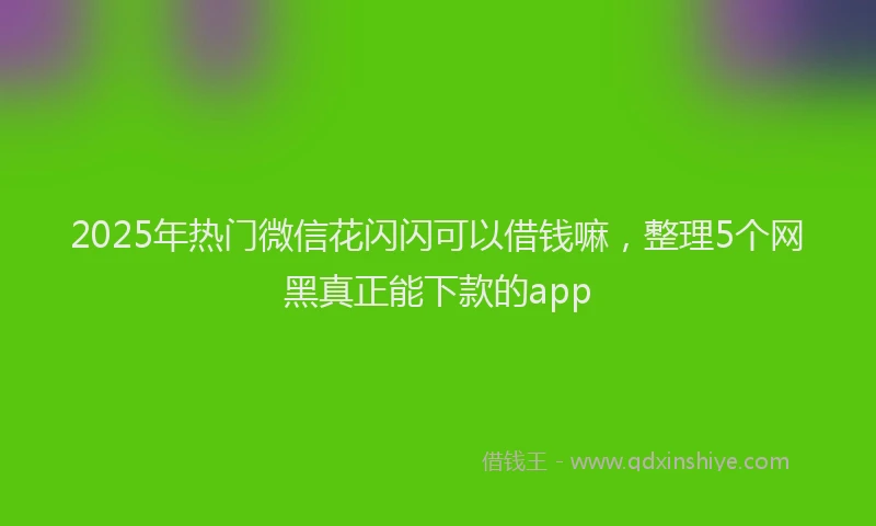 2025年热门微信花闪闪可以借钱嘛，整理5个网黑真正能下款的app