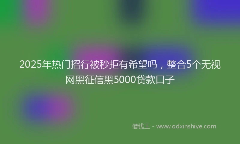 2025年热门招行被秒拒有希望吗，整合5个无视网黑征信黑5000贷款口子