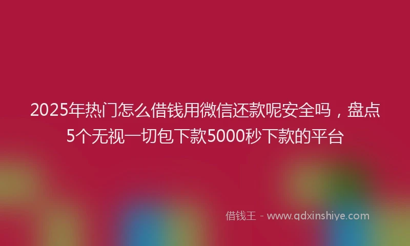 2025年热门怎么借钱用微信还款呢安全吗，盘点5个无视一切包下款5000秒下款的平台