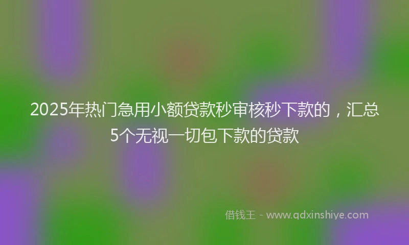 2025年热门急用小额贷款秒审核秒下款的，汇总5个无视一切包下款的贷款