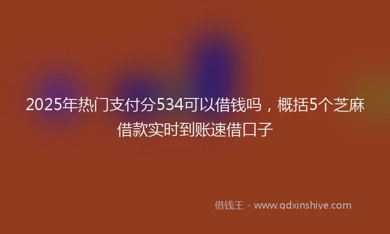 2025年热门支付分534可以借钱吗，概括5个芝麻借款实时到账速借口子