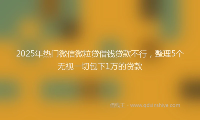2025年热门微信微粒贷借钱贷款不行，整理5个无视一切包下1万的贷款