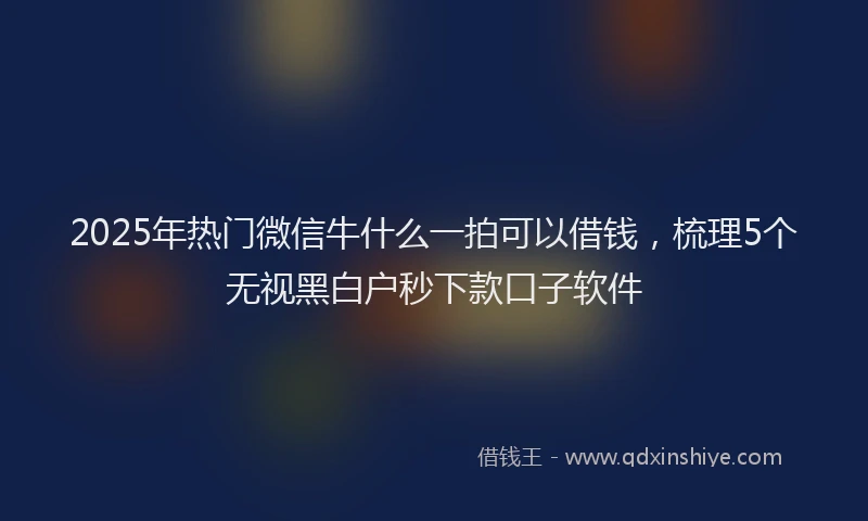 2025年热门微信牛什么一拍可以借钱，梳理5个无视黑白户秒下款口子软件