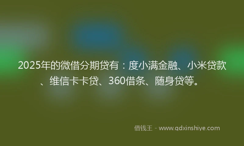 2025年的微借分期贷有：度小满金融、小米贷款、维信卡卡贷、360借条、随身贷等。