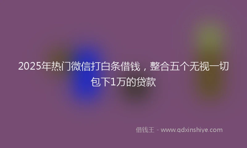 2025年热门微信打白条借钱，整合五个无视一切包下1万的贷款