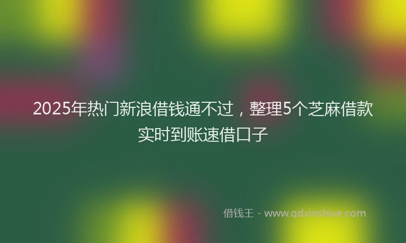 2025年热门新浪借钱通不过，整理5个芝麻借款实时到账速借口子
